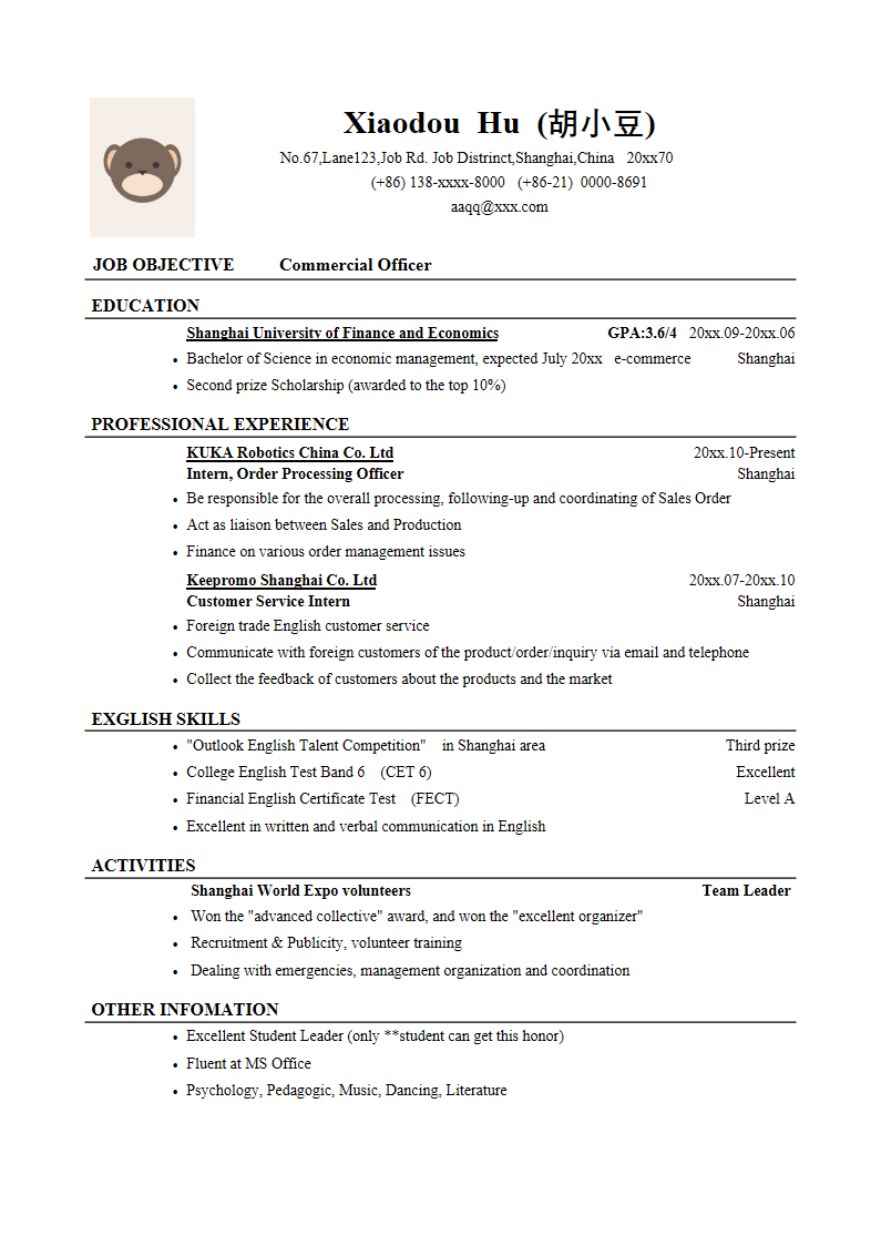 Resume_Template_for_Commercial_Officer_商务专员英文简历模版（外贸）-.docx